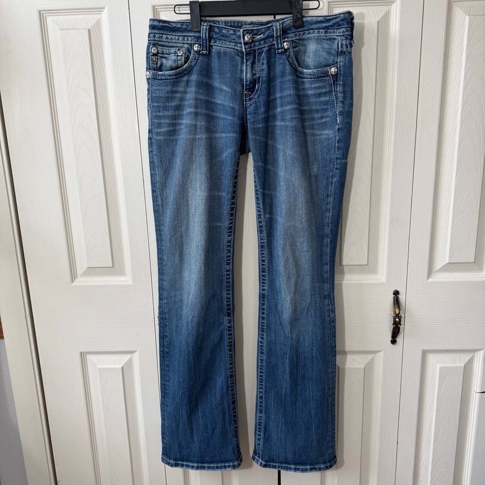 Miss Me Boot Cut Jeans JP5335B5 Rhinestone Accent Womens Size 29 - Picture 2 of 11